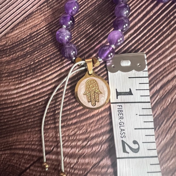 Amethyst Beaded Hamsa Mala - Picture 5 of 5